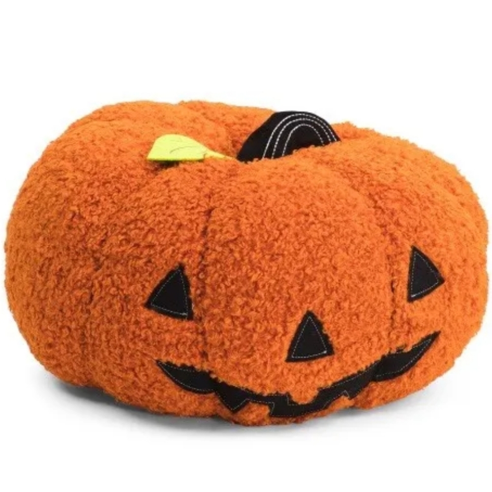 Storehouse Halloween Pumpkin Shape Toss Pillow NWT Fall Jack O Lantern Sherpa